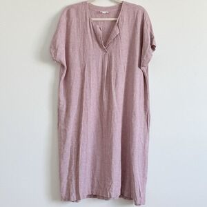 JJill Pure Jill 100% Linen Dress Women MT Shift Coastal Scandi Comfort